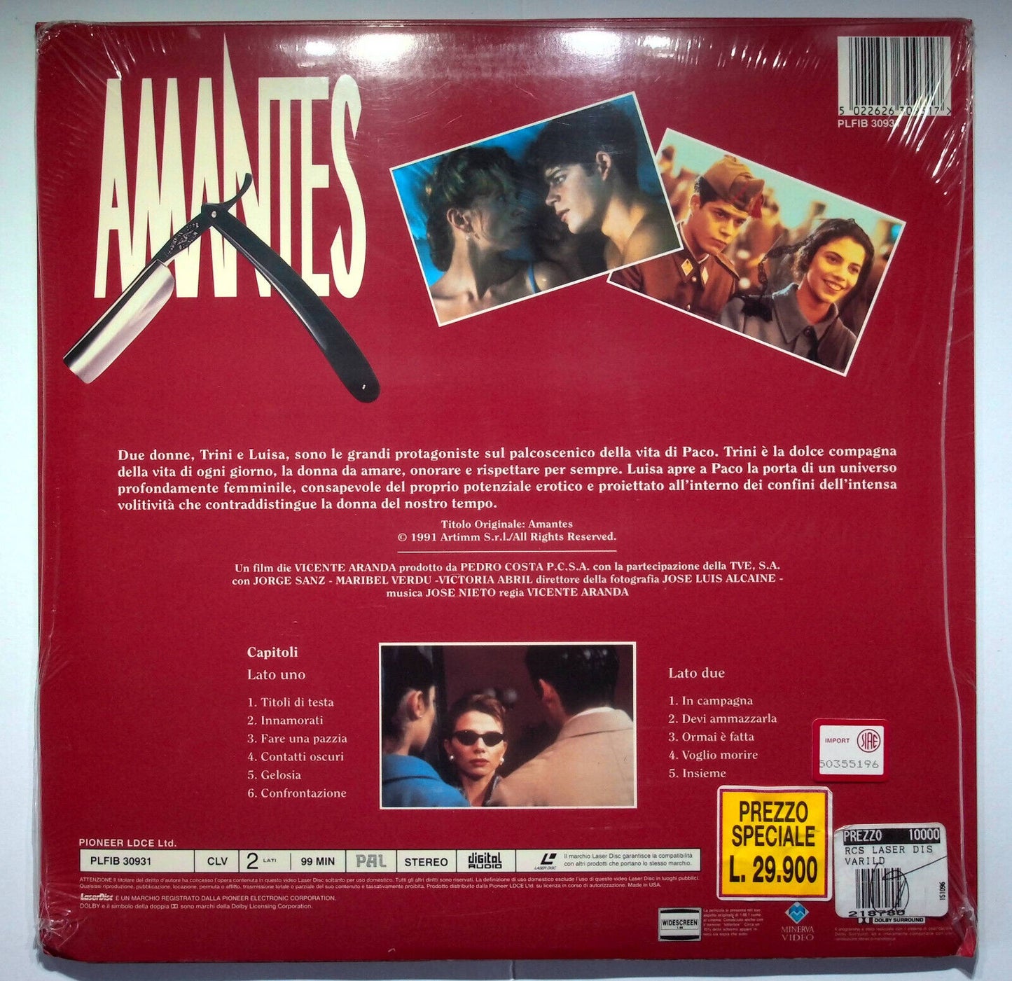 EBOND Victoria Abril In Amantes - Laser Disc Pal