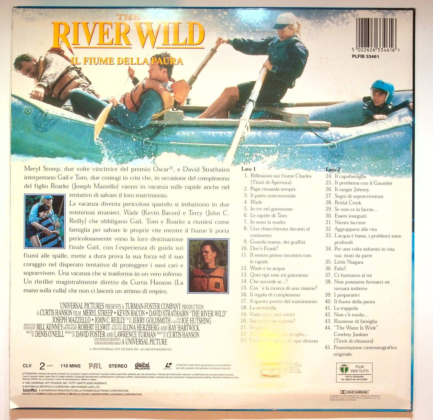 EBOND The River Wild Il Fiume Della Paura - Laser Disc Pal