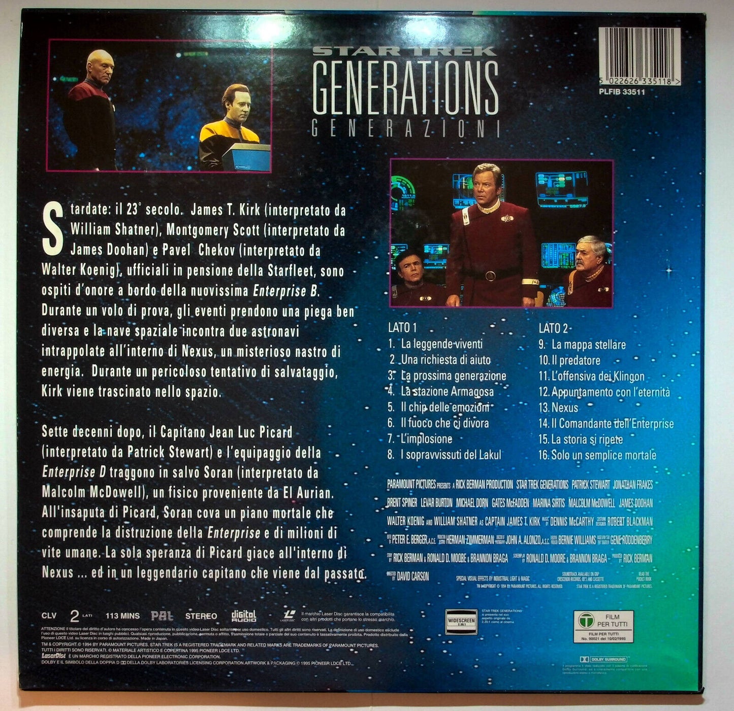 EBOND Star Trek Generations - Laser Disc Pal
