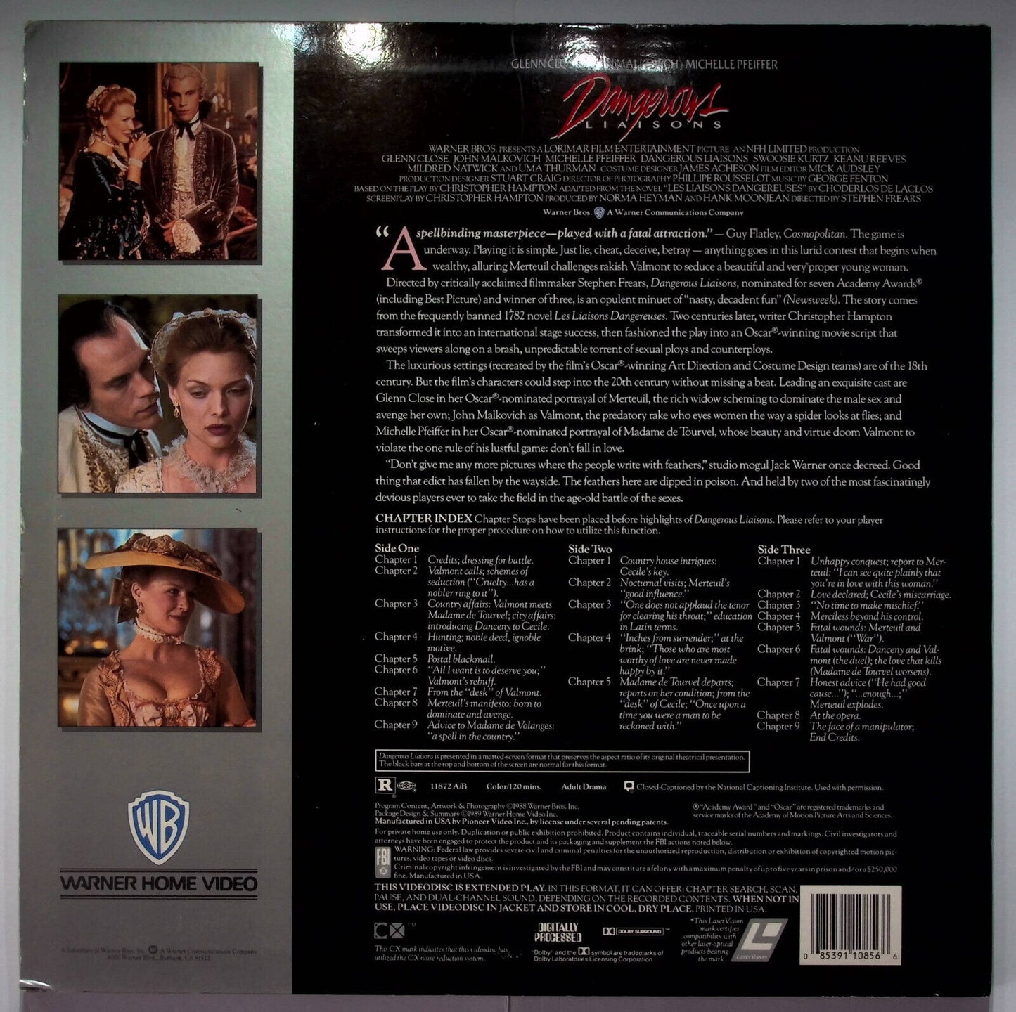 EBOND Dangerous Liaisons - Uk Laser Disc Ntsc