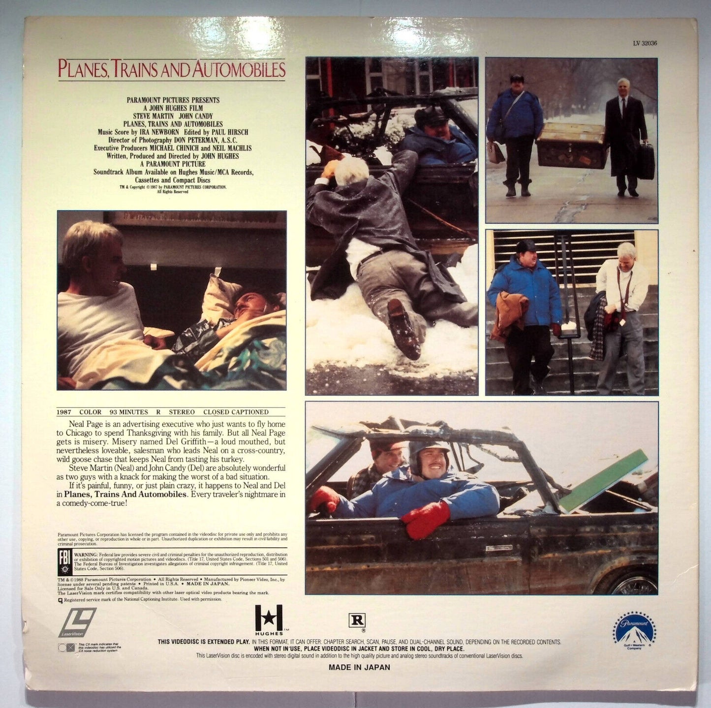 EBOND Planes, Train And Automobiles - Uk Laser Disc Ntsc