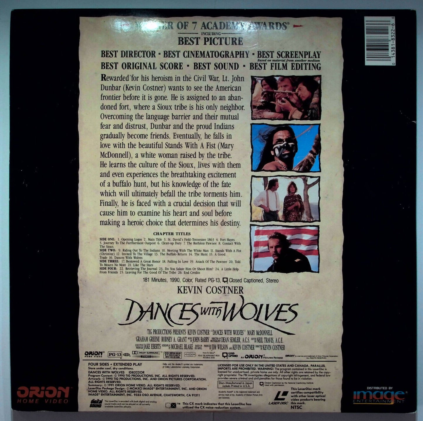 EBOND Dances With Wolves - Uk Laser Disc Ntsc