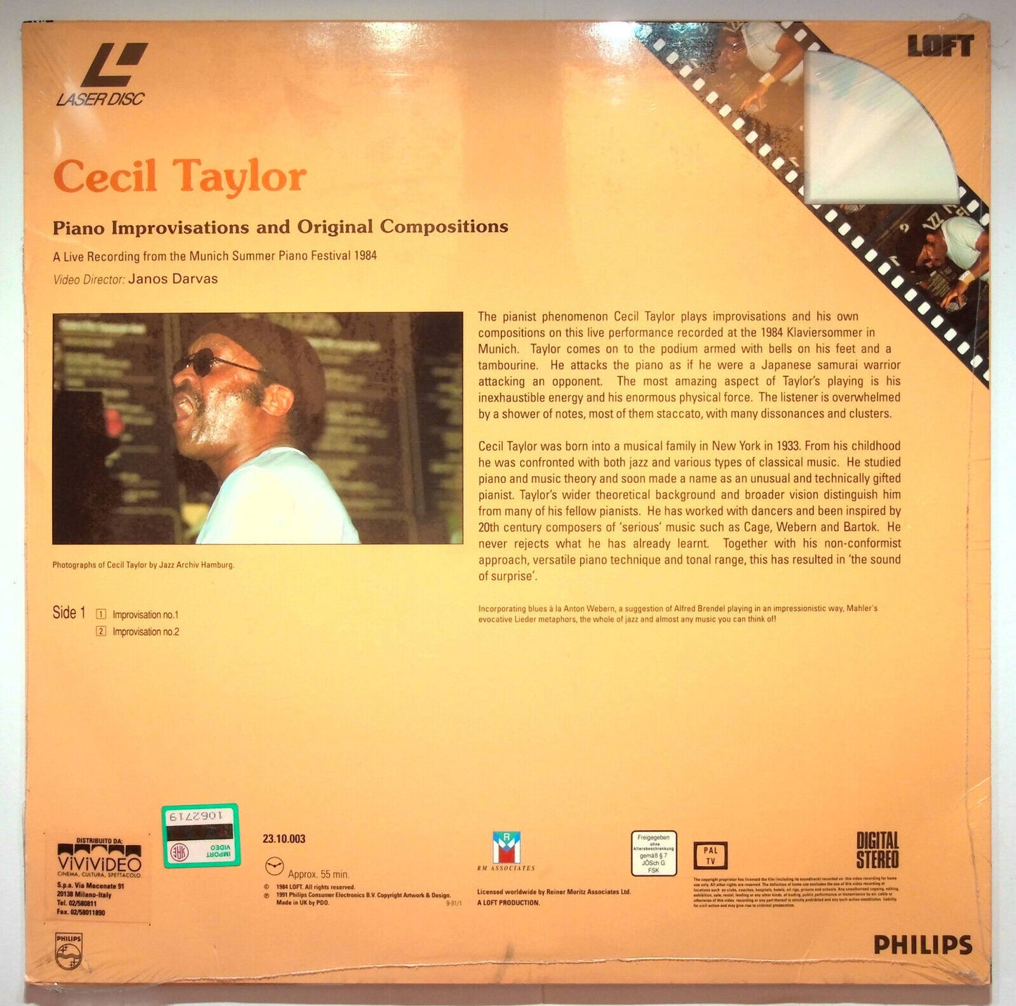 EBOND Cecil Taylor Piano Improvisation And Original Compositions Laser Disc Pal