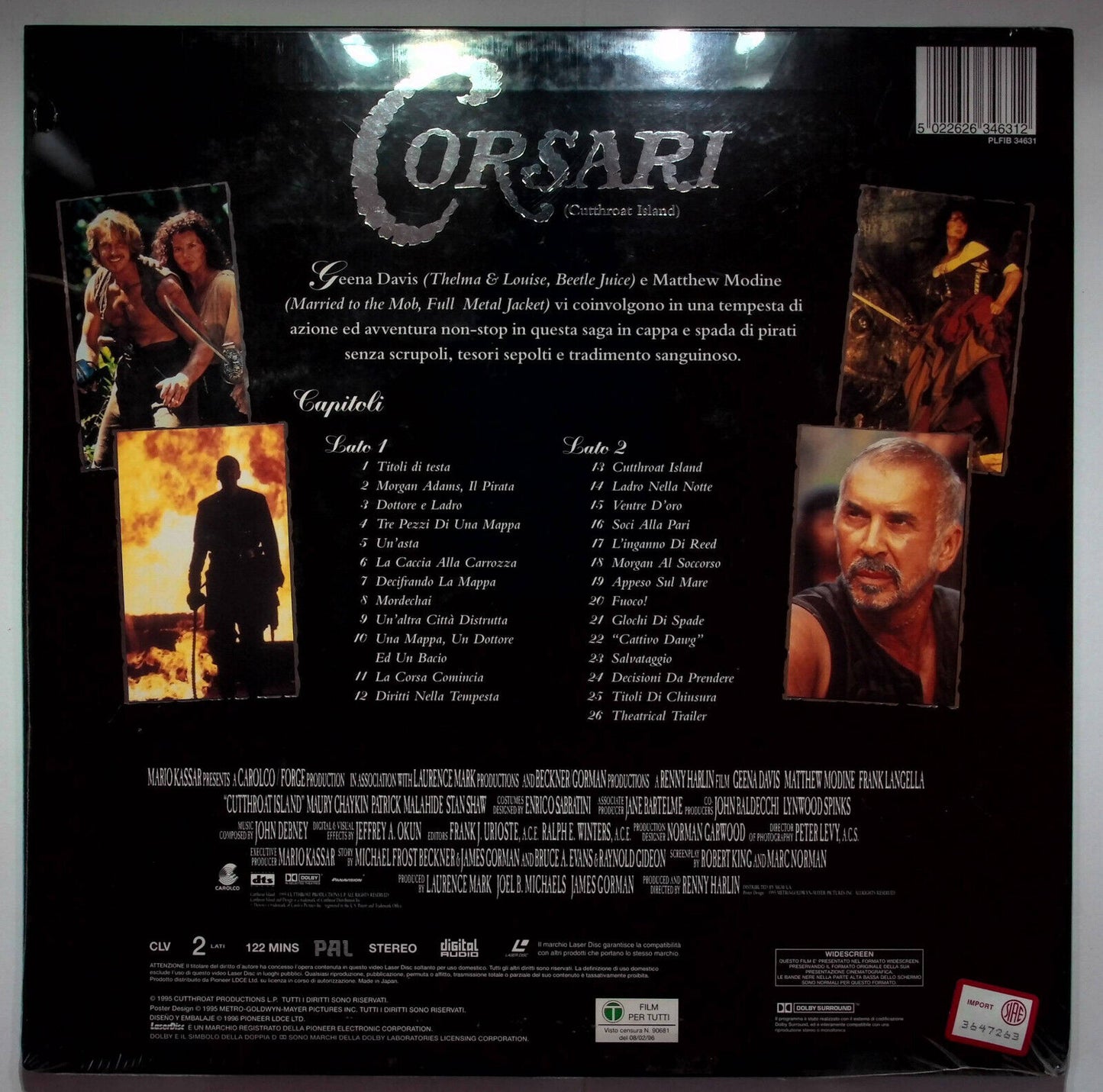 EBOND Corsari (cutthroat Island) - Laser Disc Pal