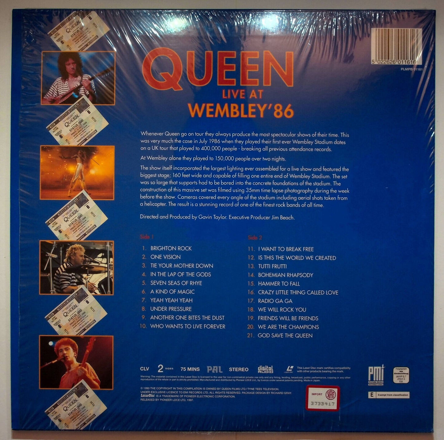 EBOND Queen - Live At Wembley'86 - Laser Disc Pal