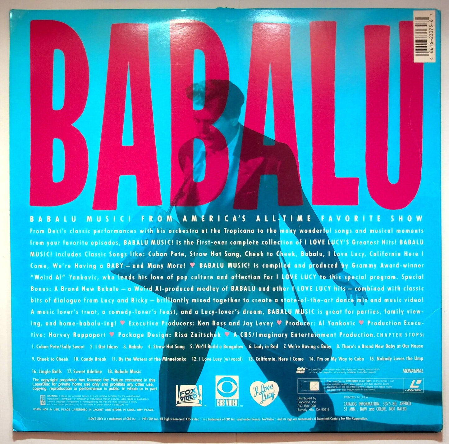 EBOND Babalu Music - I Love Lucy's Greatest Hits - Laser Disc Ntsc