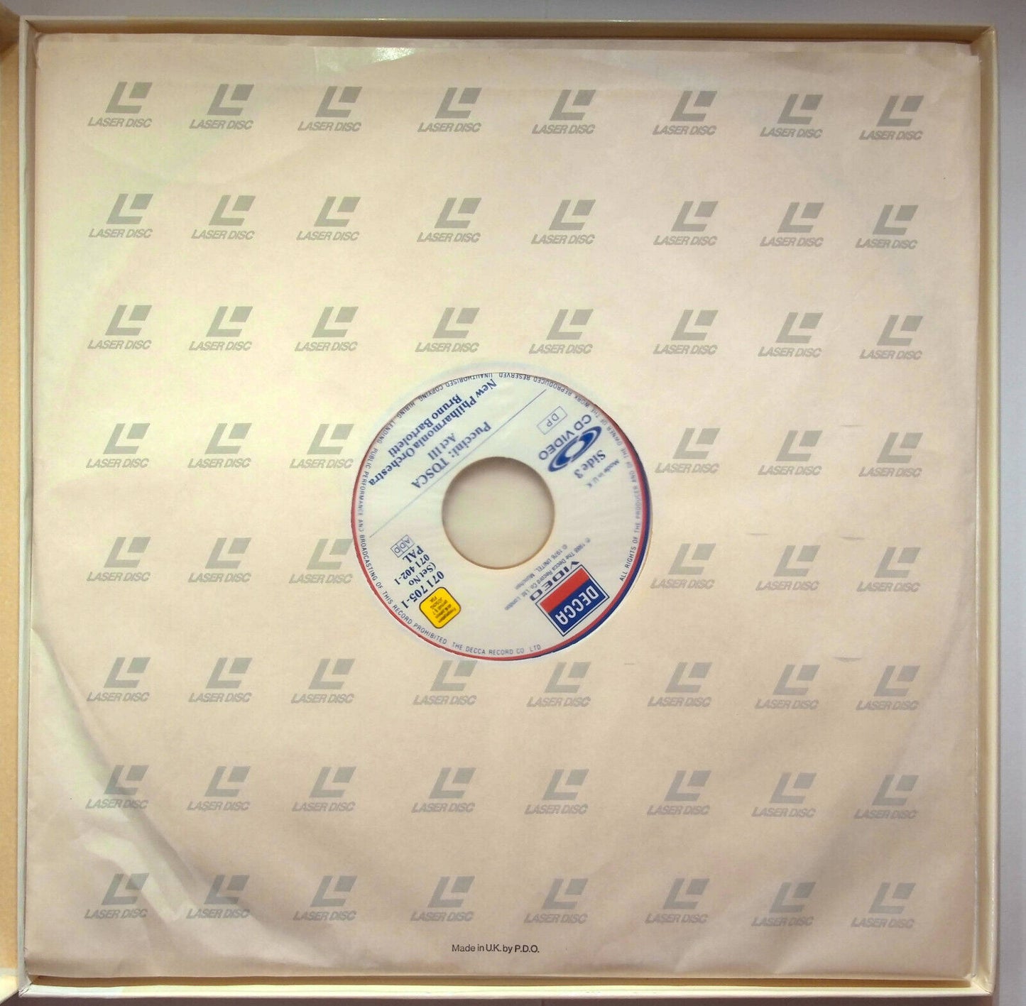 EBOND Giacomo Puccini Tosca - Laser Disc CD Video Pal