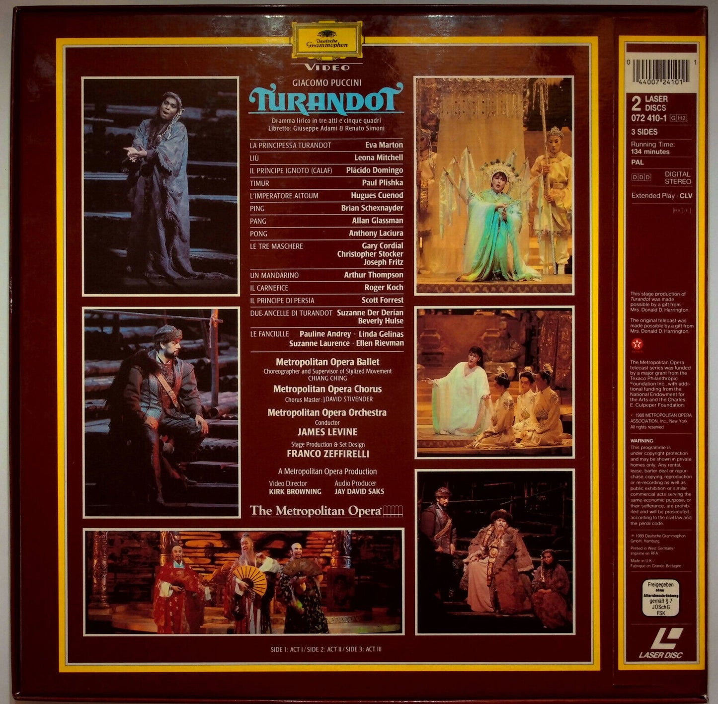 EBOND Giacomo Puccini Turandot - Laser Disc CD Video Pal