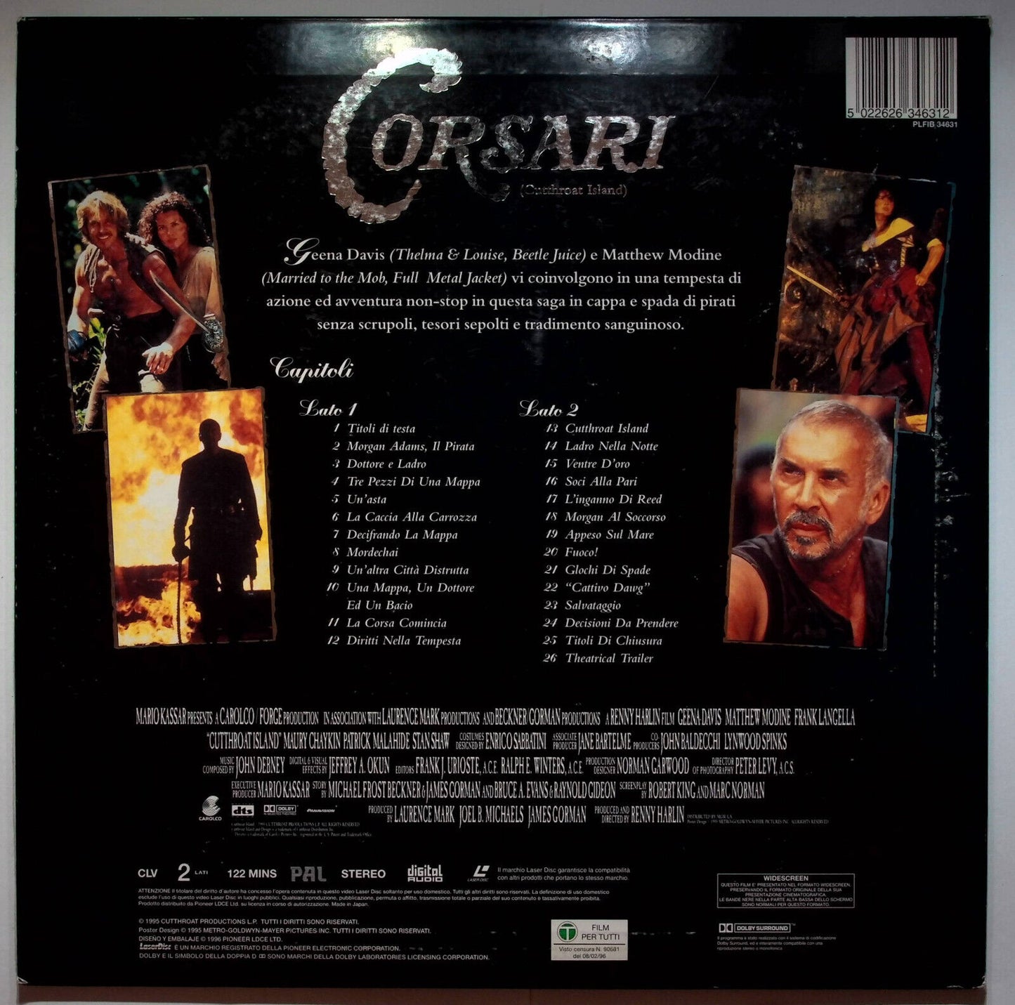 EBOND Corsari (cutthroat Island) - Laser Disc Pal
