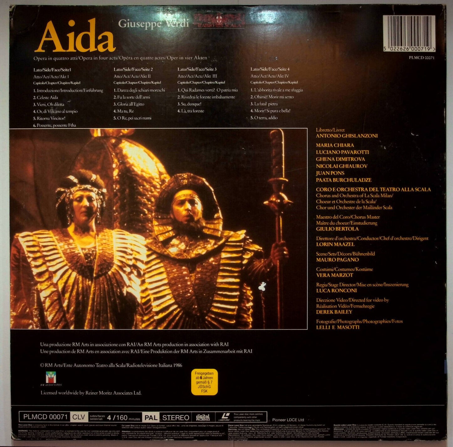 EBOND Giuseppe Verdi Aida - Teatro La Scala - Laser Disc Pal