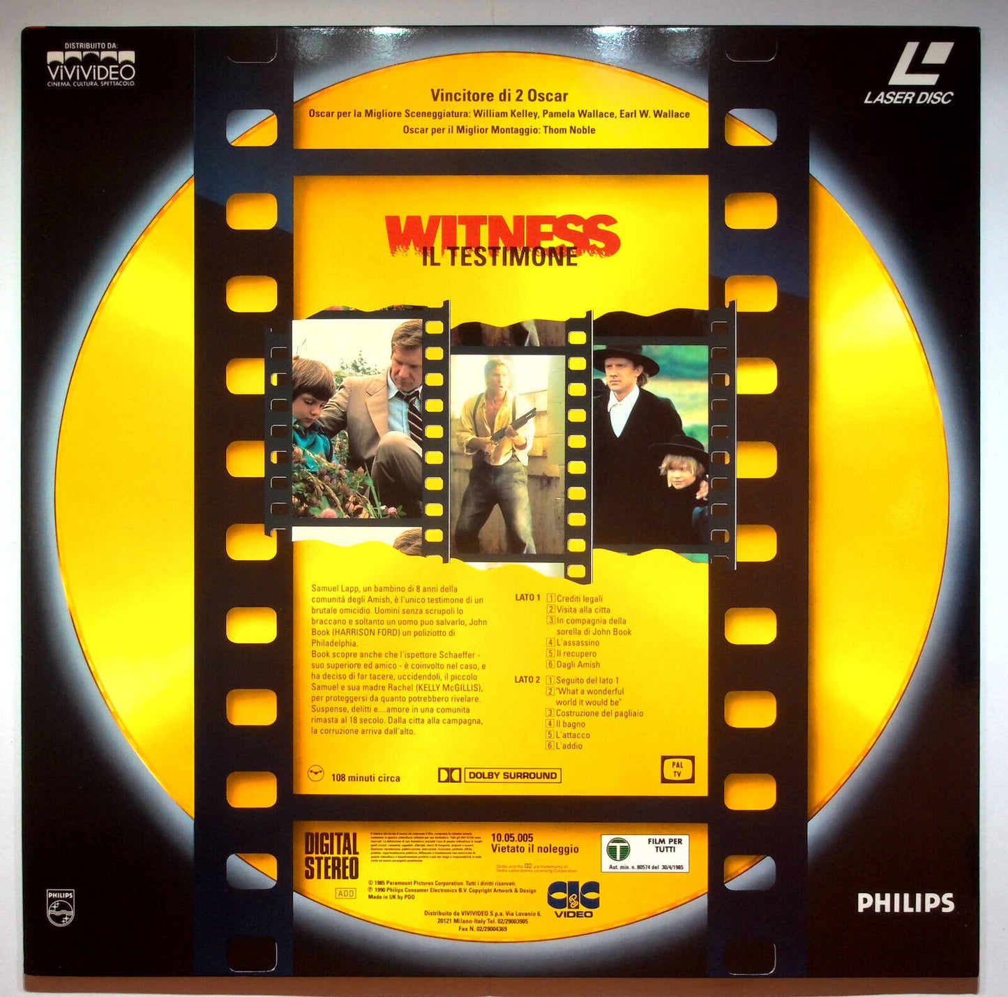EBOND Witness Il Testimone - Laser Disc Pal