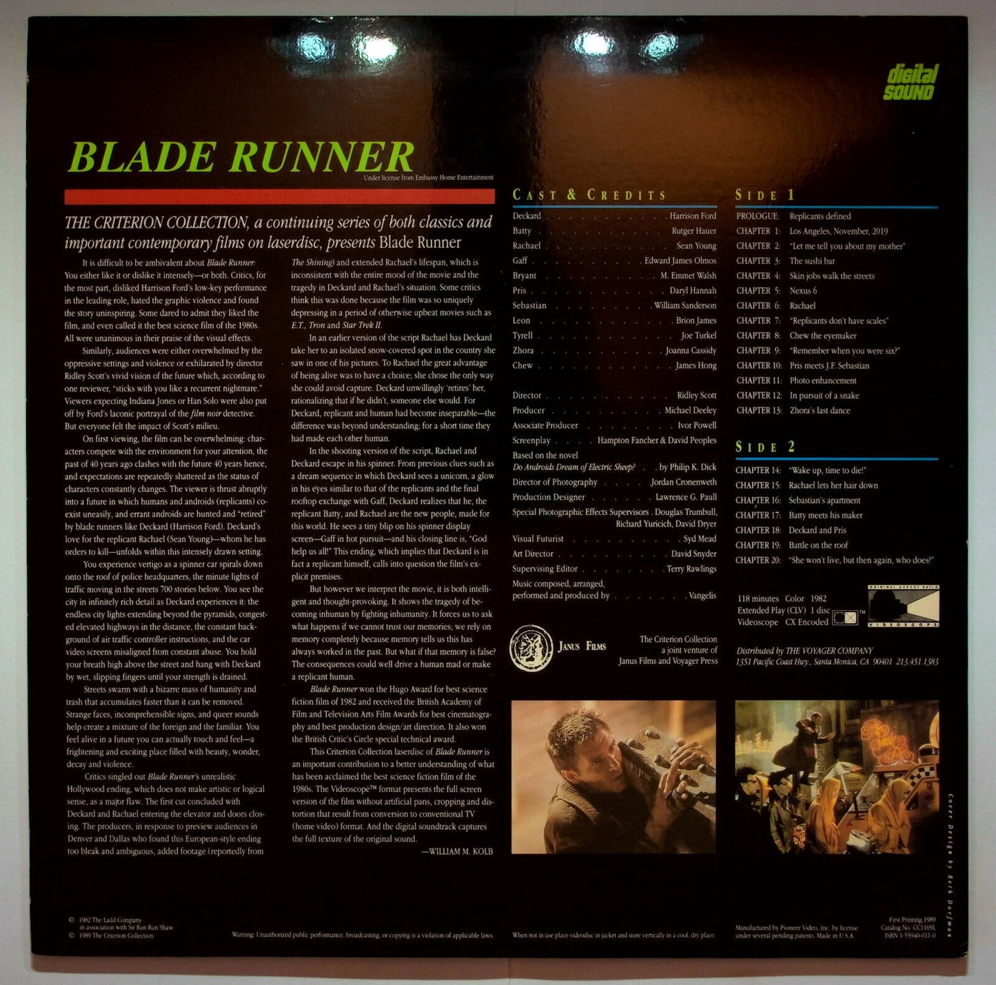EBOND Blade Runner - Laser Disc Ntsc
