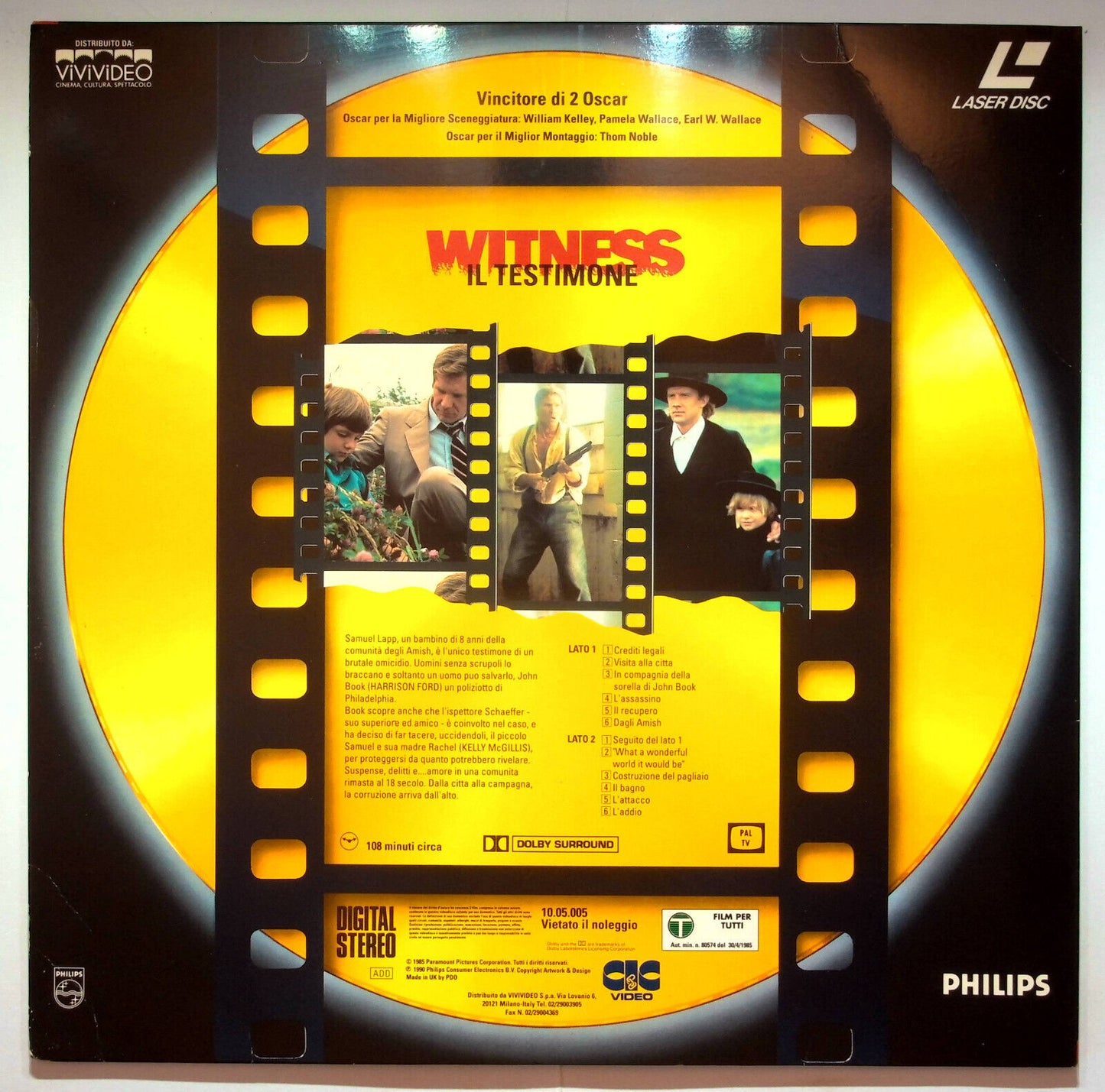 EBOND Witness Il Testimone - Laser Disc Pal