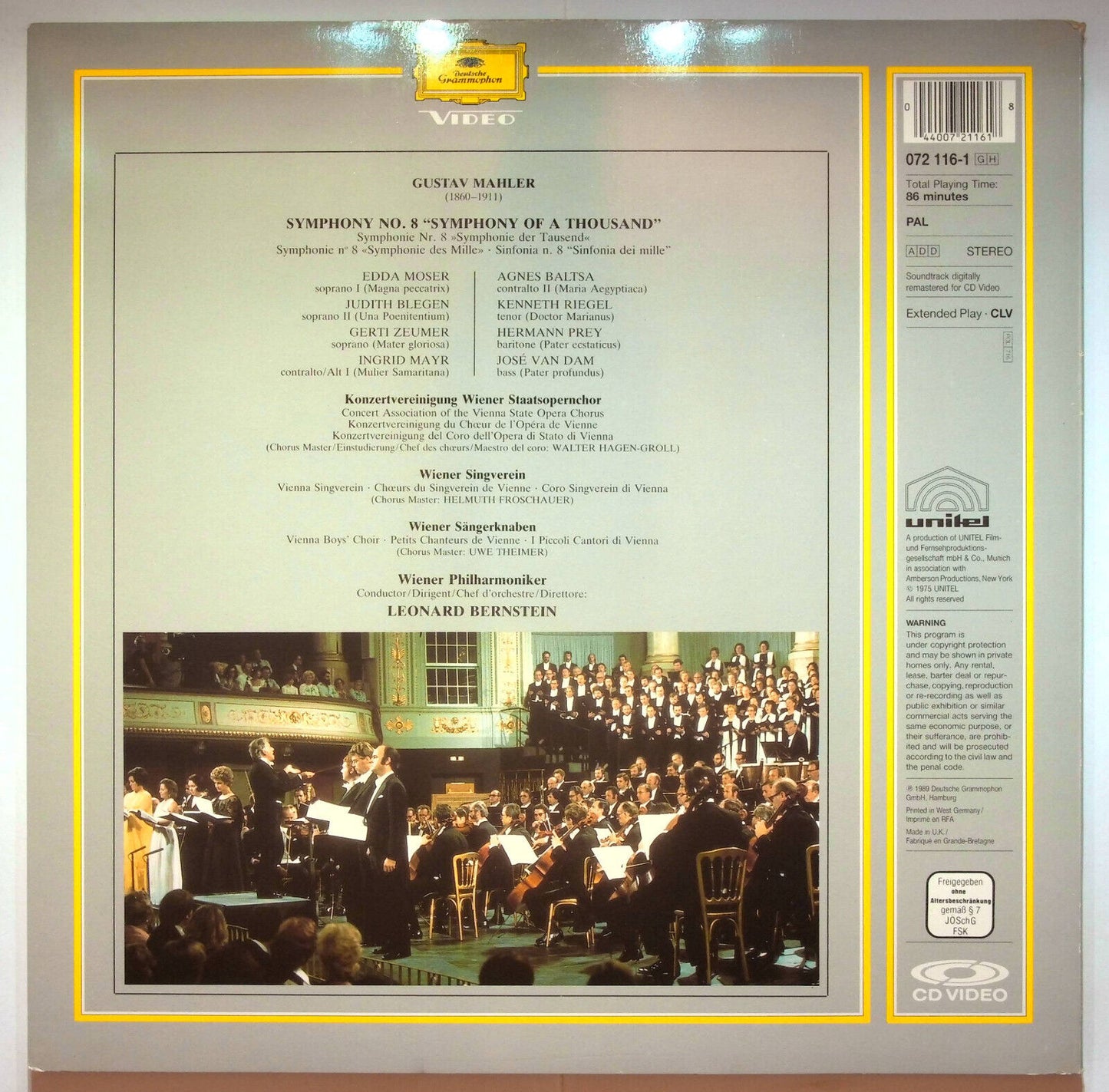 EBOND Leonard Bernstein - Symphony N°8 (gustav Mahler) - Laser Disc Pal