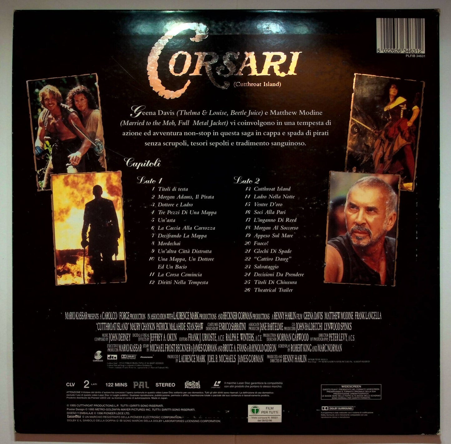 EBOND Corsari (cutthroat Island) - Laser Disc Pal