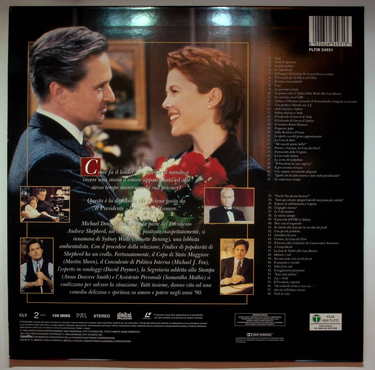 EBOND Il Presidente Una Storia D'amore - Laser Disc Pal