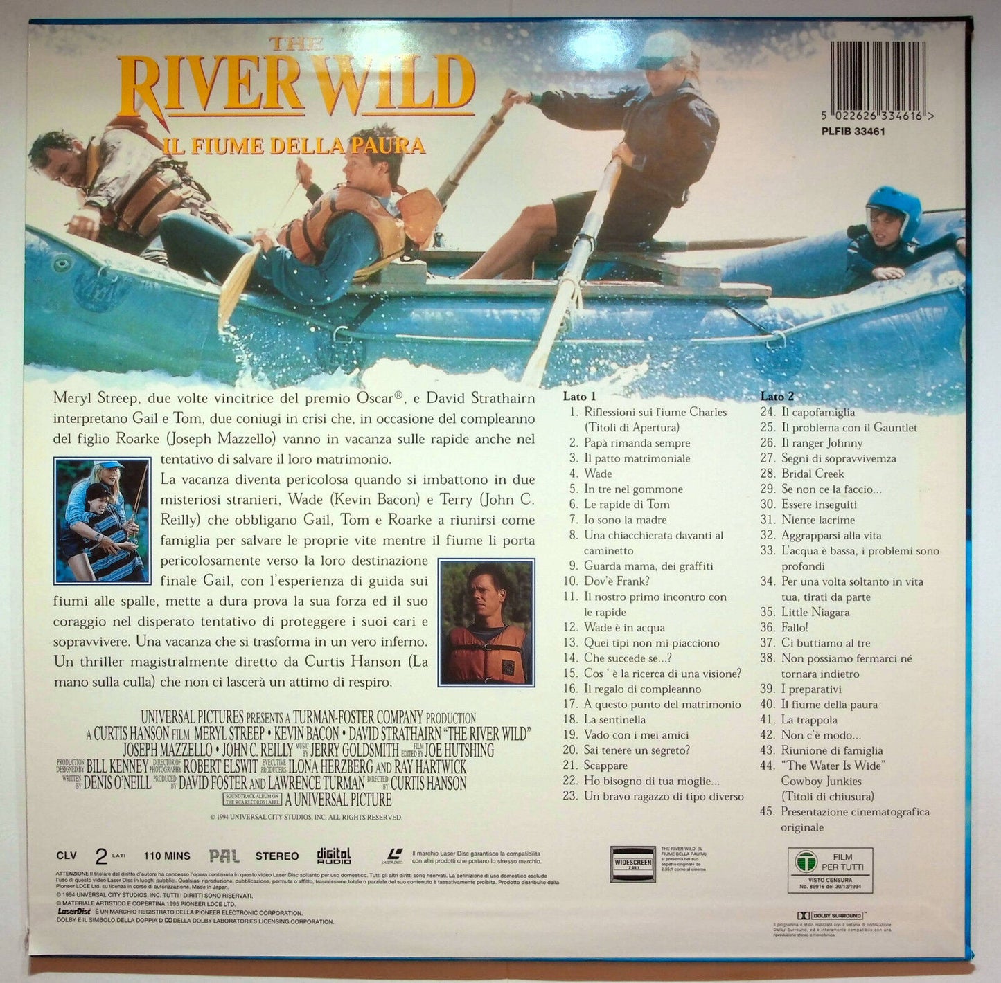 EBOND The River Wild Il Fiume Della Paura - Laser Disc Pal
