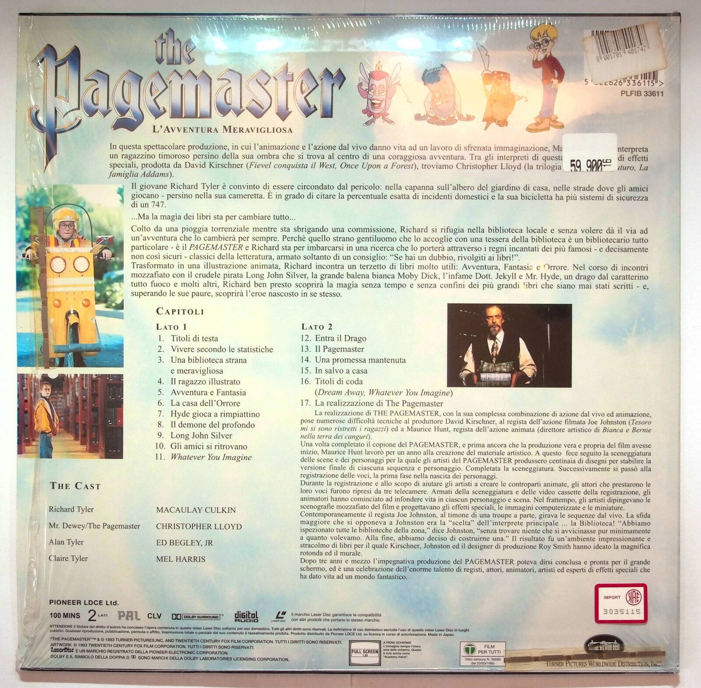 EBOND The Pagemaster L'avventura Meravigliosa - Edizione Speciale Laser Disc Pal