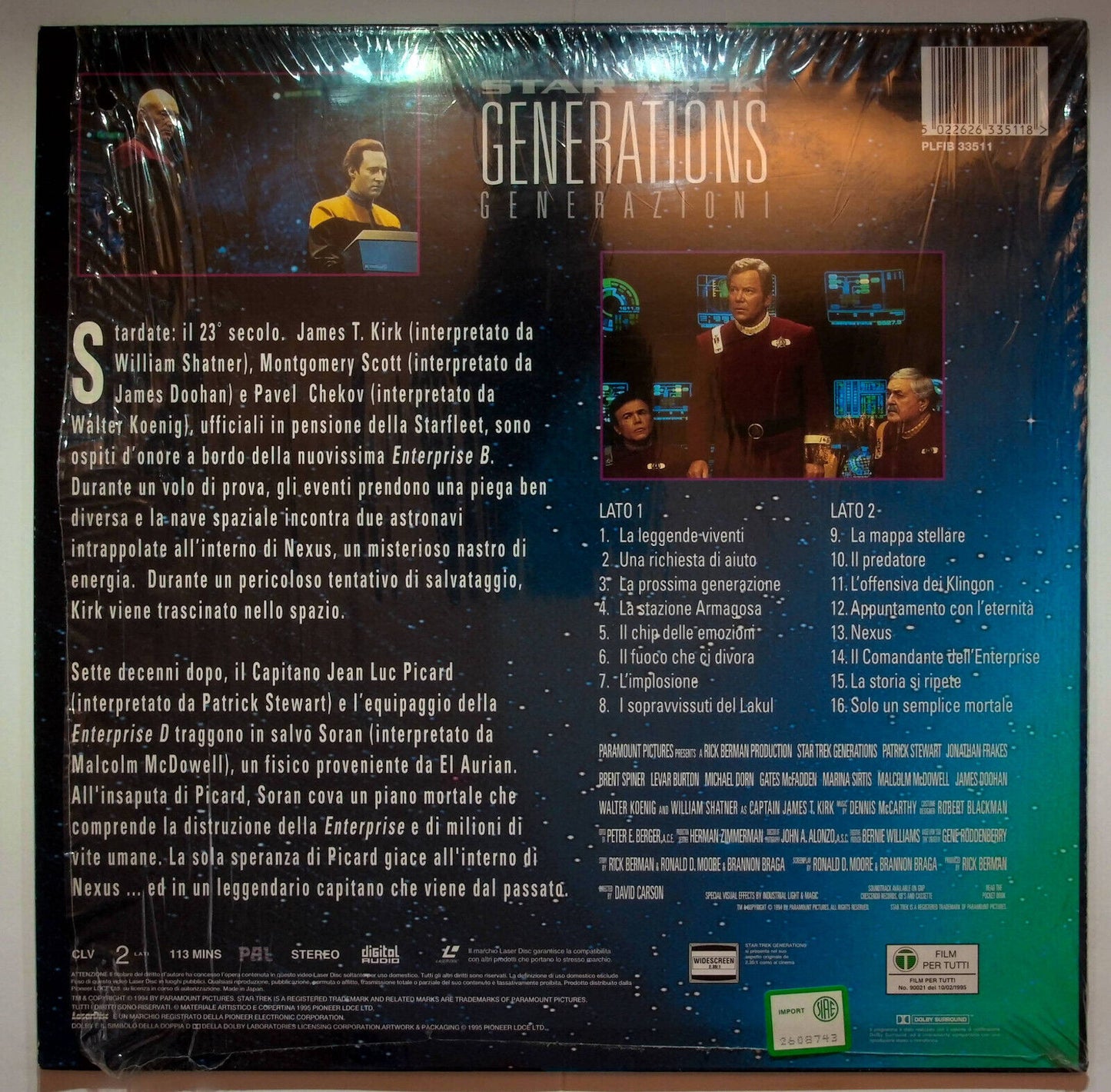 EBOND Star Trek Generations - Laser Disc Pal