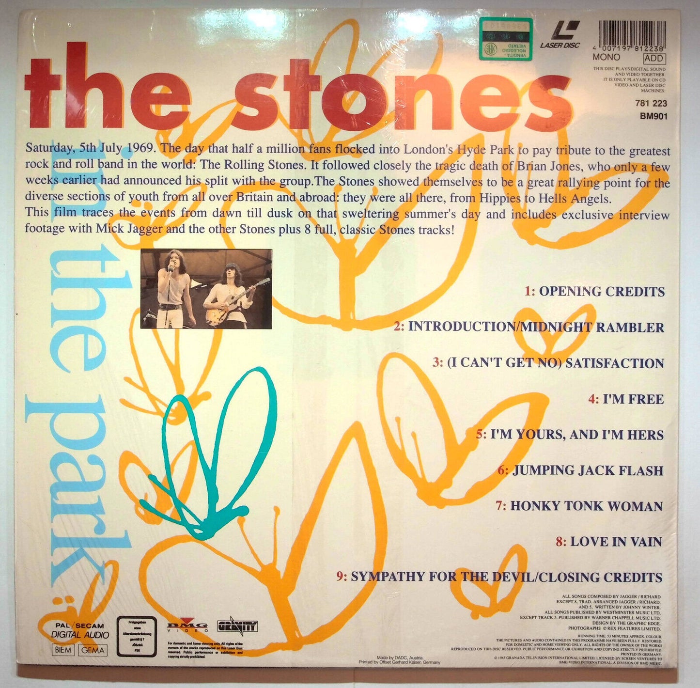 EBOND The Rolling Stones - The Stones In The Park - Laser Disc Pal