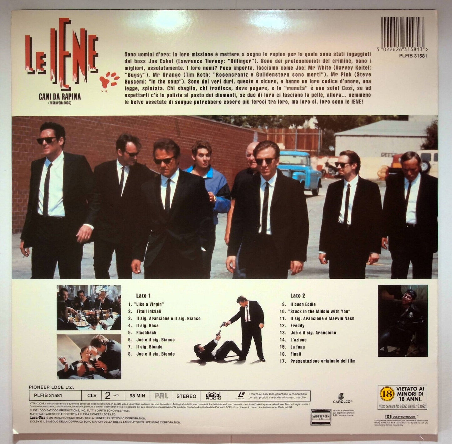EBOND Le Iene - Cani Da Rapina - Laser Disc Pal