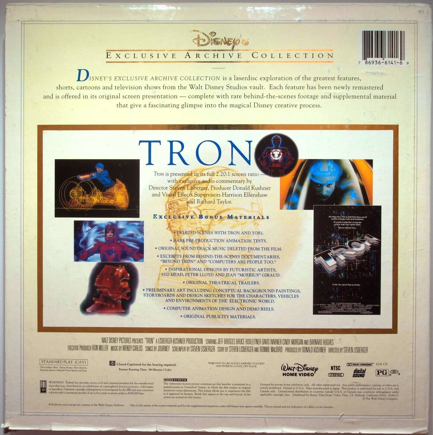 EBOND Tron - Exclusive Archive Collection Disney's - Uk Laser Disc Ntsc