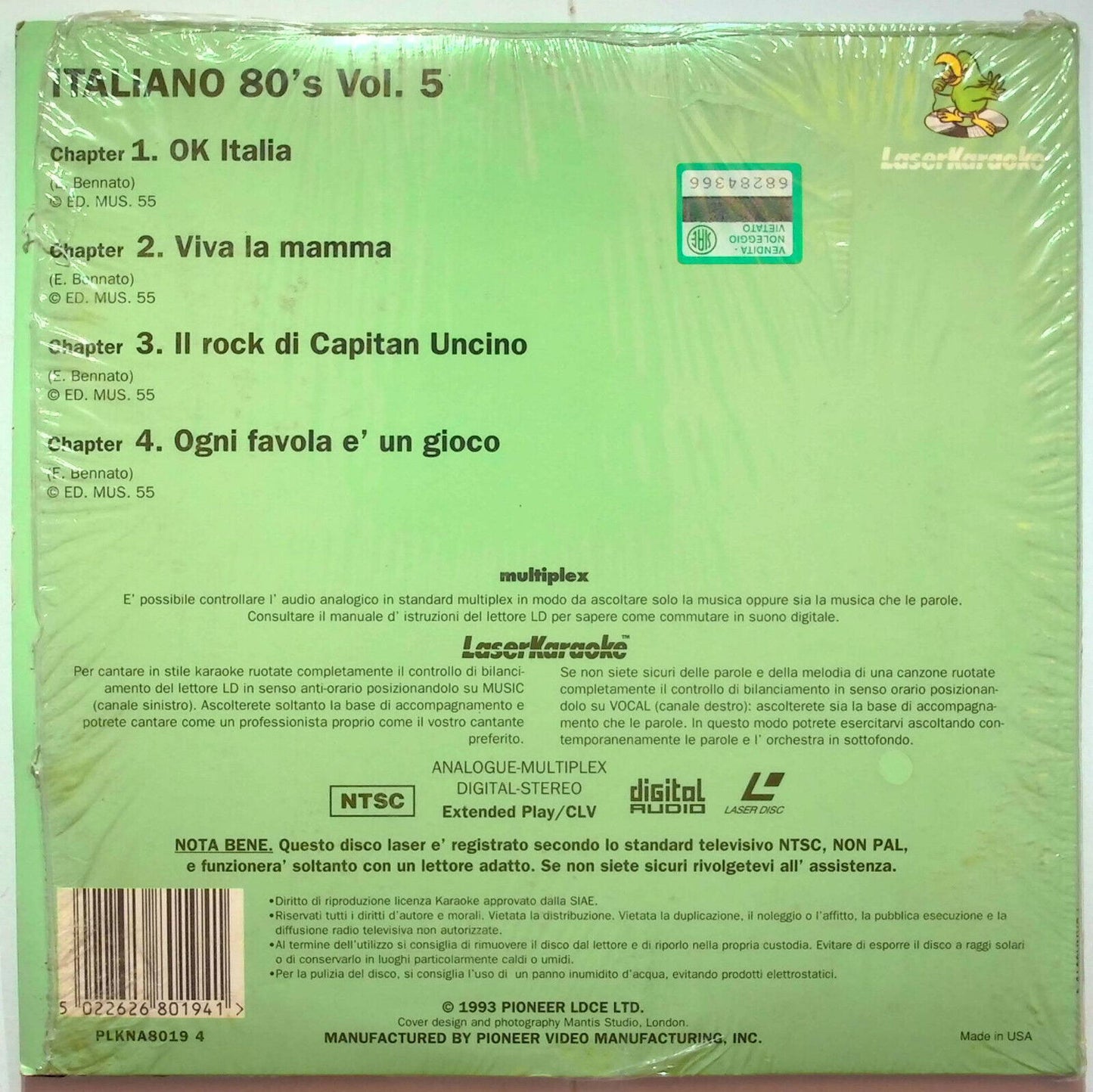 EBOND 80's Italiano Volume 5 Laserkaraoke - Laser Disc Ntsc