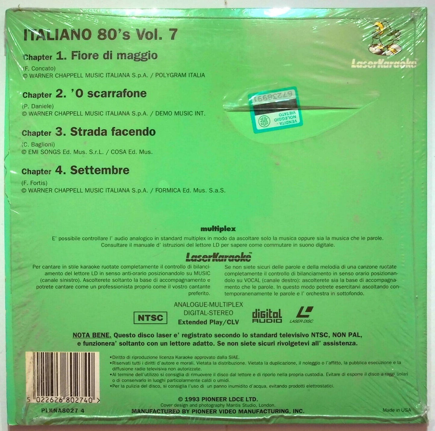 EBOND 80's Italiano Volume 7 Laserkaraoke - Laser Disc Ntsc