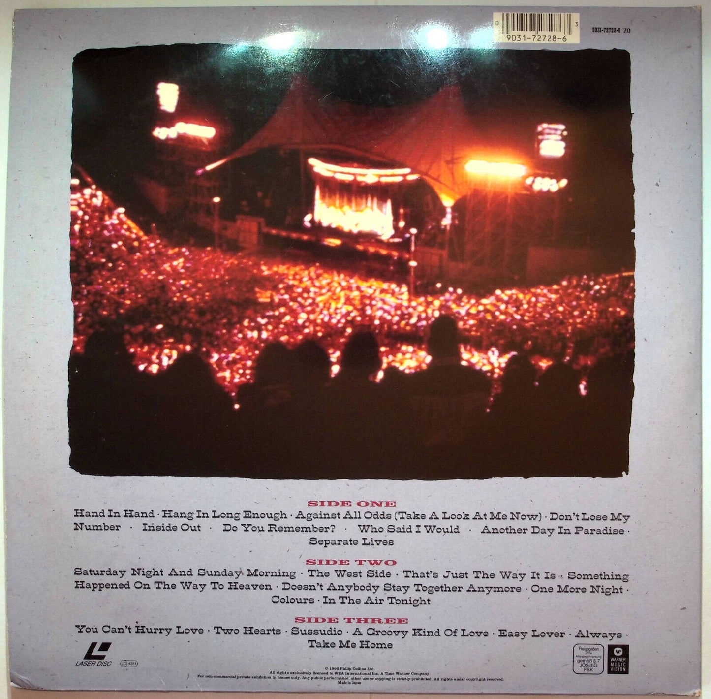 EBOND Phil Collins - Seriously Live In Berlin - Laser Disc Pal