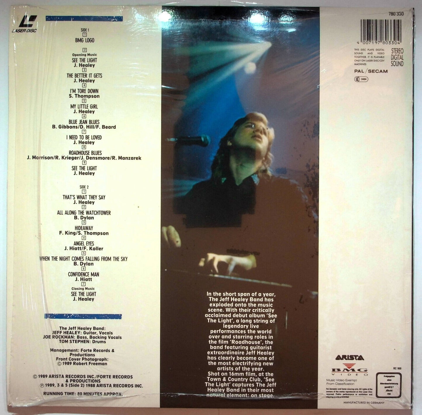 EBOND The Jeff Healey Band – See The Light - Live From London - Laser Disc Pal