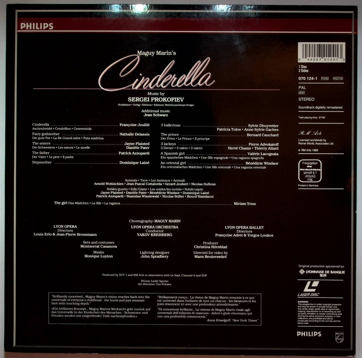 EBOND Prokofiev Cinderella - Lyon Opera Ballet Maguy Marin's - Laser Disc Pal