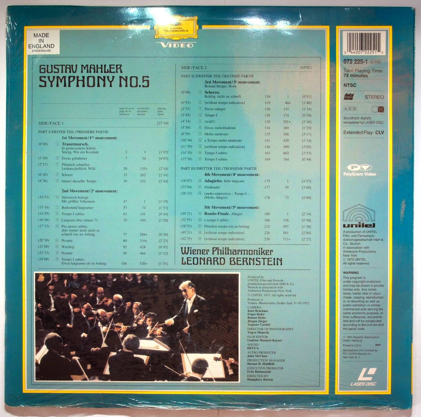 EBOND Gustav Mahler - Symphony 5 - Wiener Philharmoniker - Laser Disc Ntsc