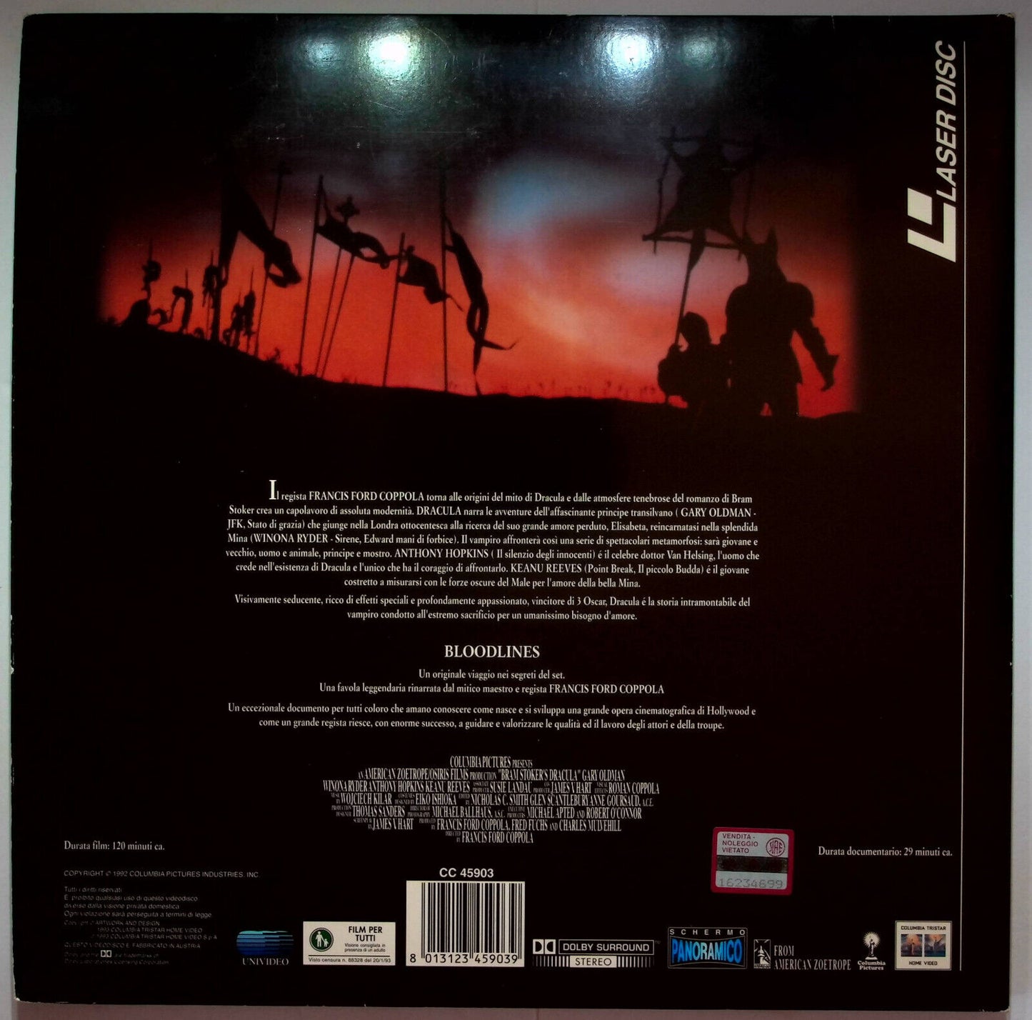 EBOND Dracula Di Bram Stoker - Laser Disc Pal