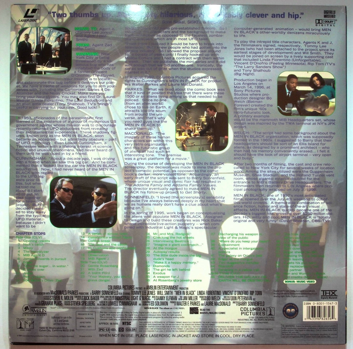 EBOND Men In Black - Laser Disc Ntsc