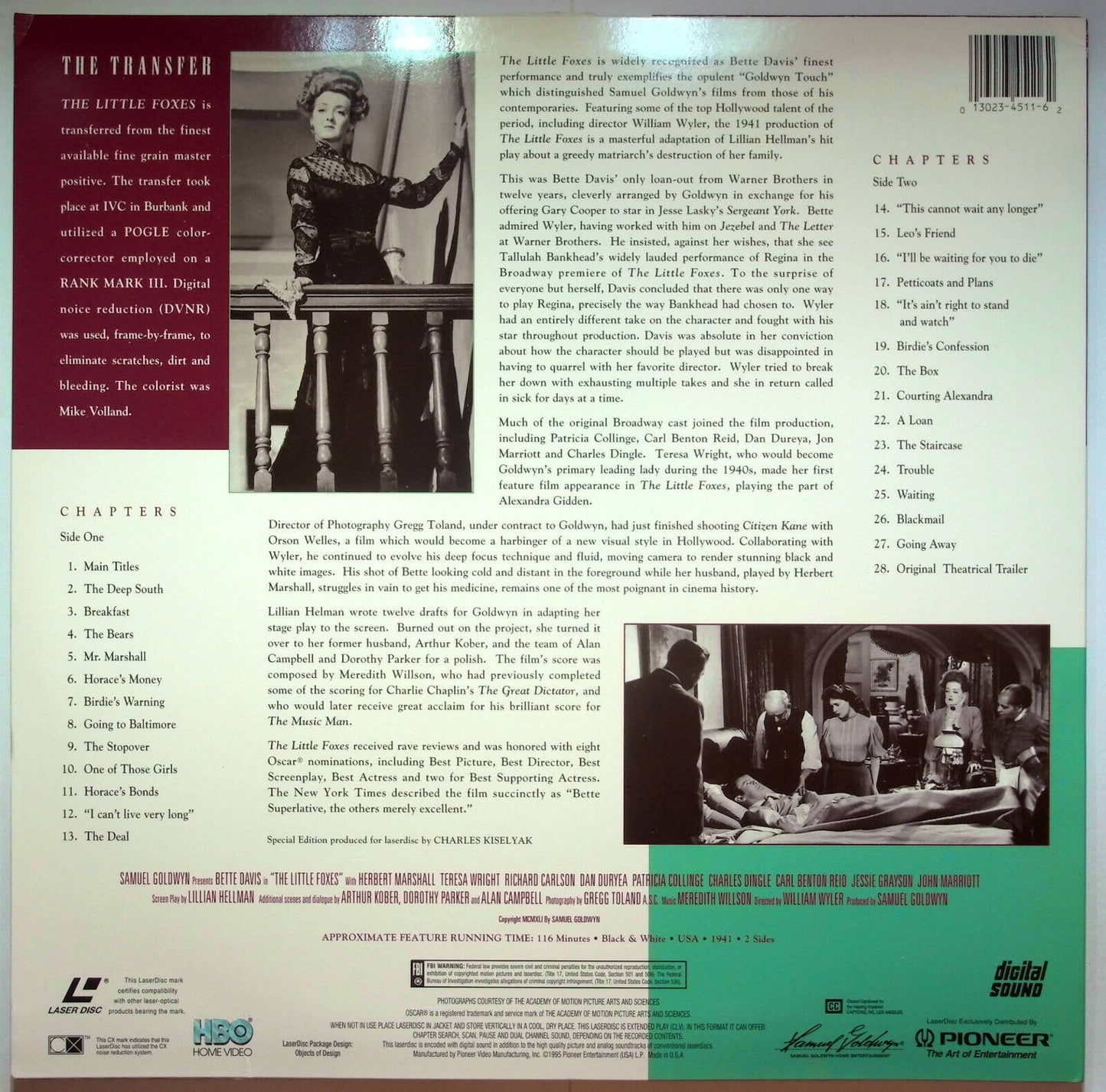 EBOND Little Foxes - Laser Disc Ntsc