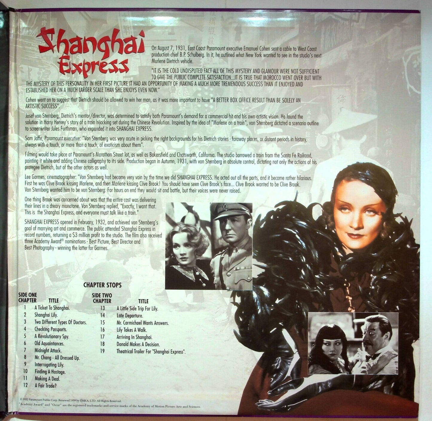 EBOND Marlene Dietrich Collection Blonde Venus Shanghai Express Laser Disc Ntsc
