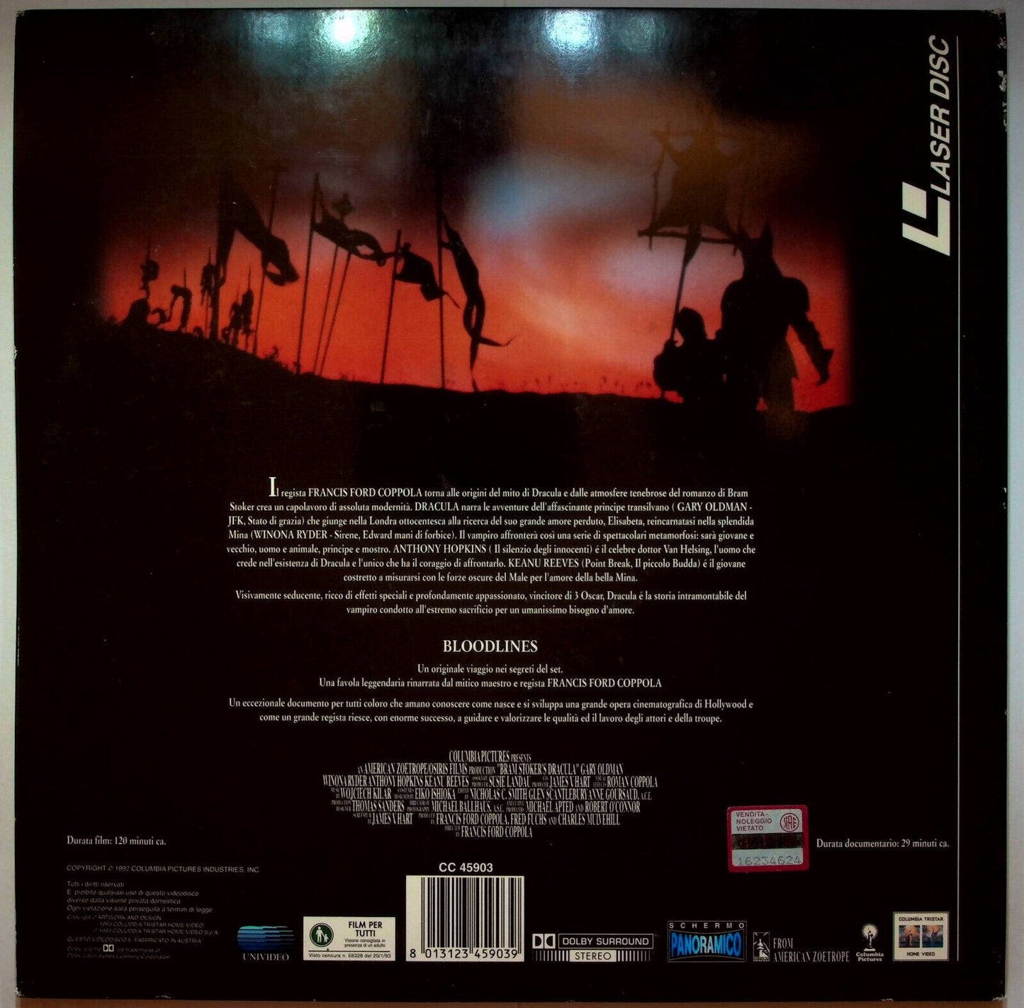 EBOND Dracula Di Bram Stoker - Laser Disc Pal