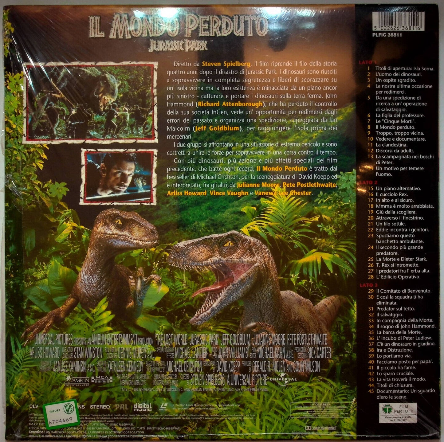 EBOND Il Mondo Perduto - Jurassic Park - Laser Disc Pal