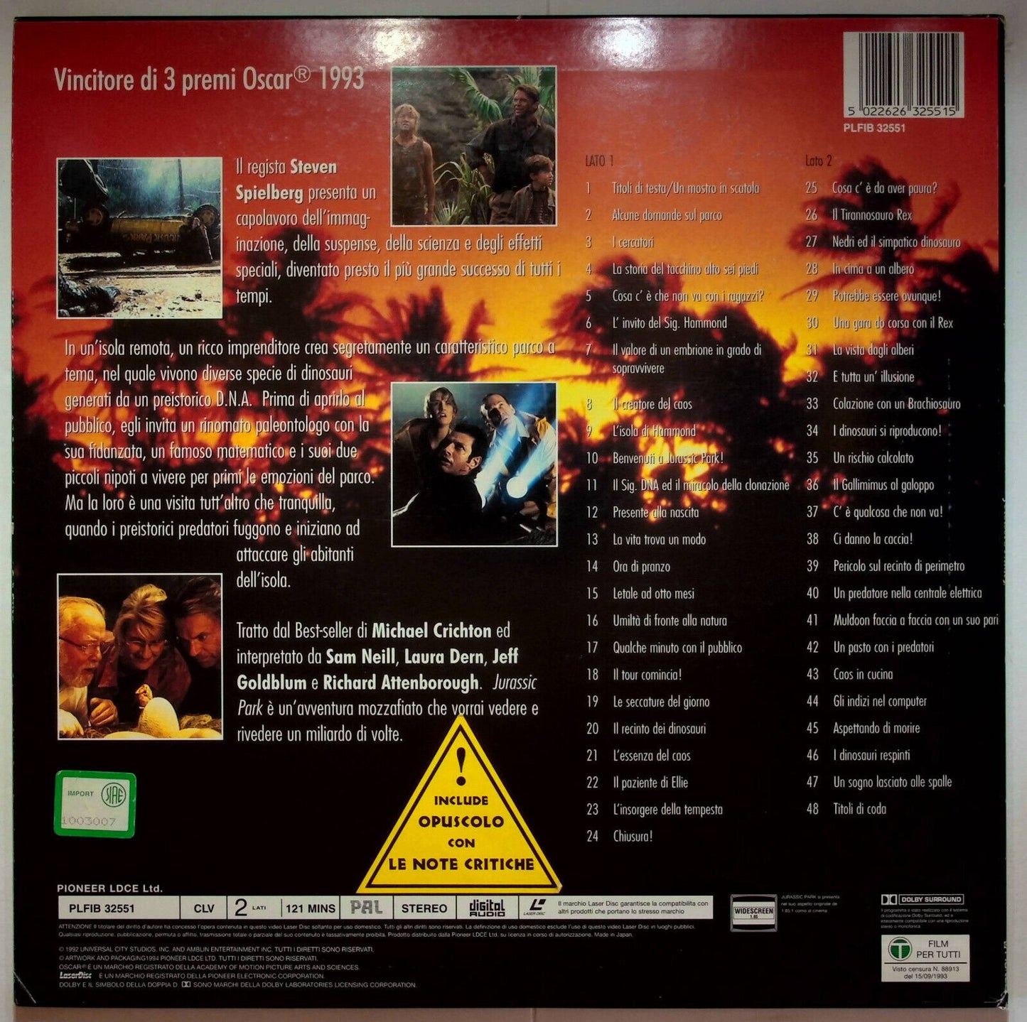 EBOND Jurassic Park (1993) - Laser Disc Pal