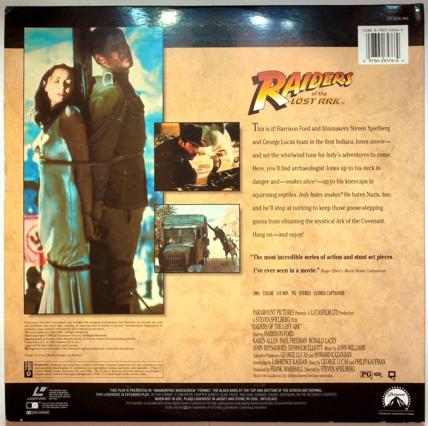 EBOND Indiana Jones Raiders Of The Lost Ark - Laser Disc Ntsc