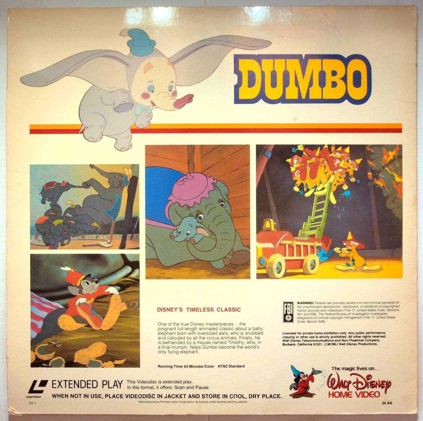 EBOND Dumbo - Walt Disney's - Laser Disc Ntsc