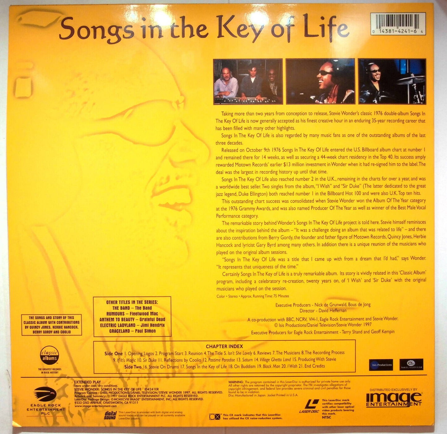 EBOND Stevie Wonder Songs In The Key Of Life - Laser Disc Ntsc