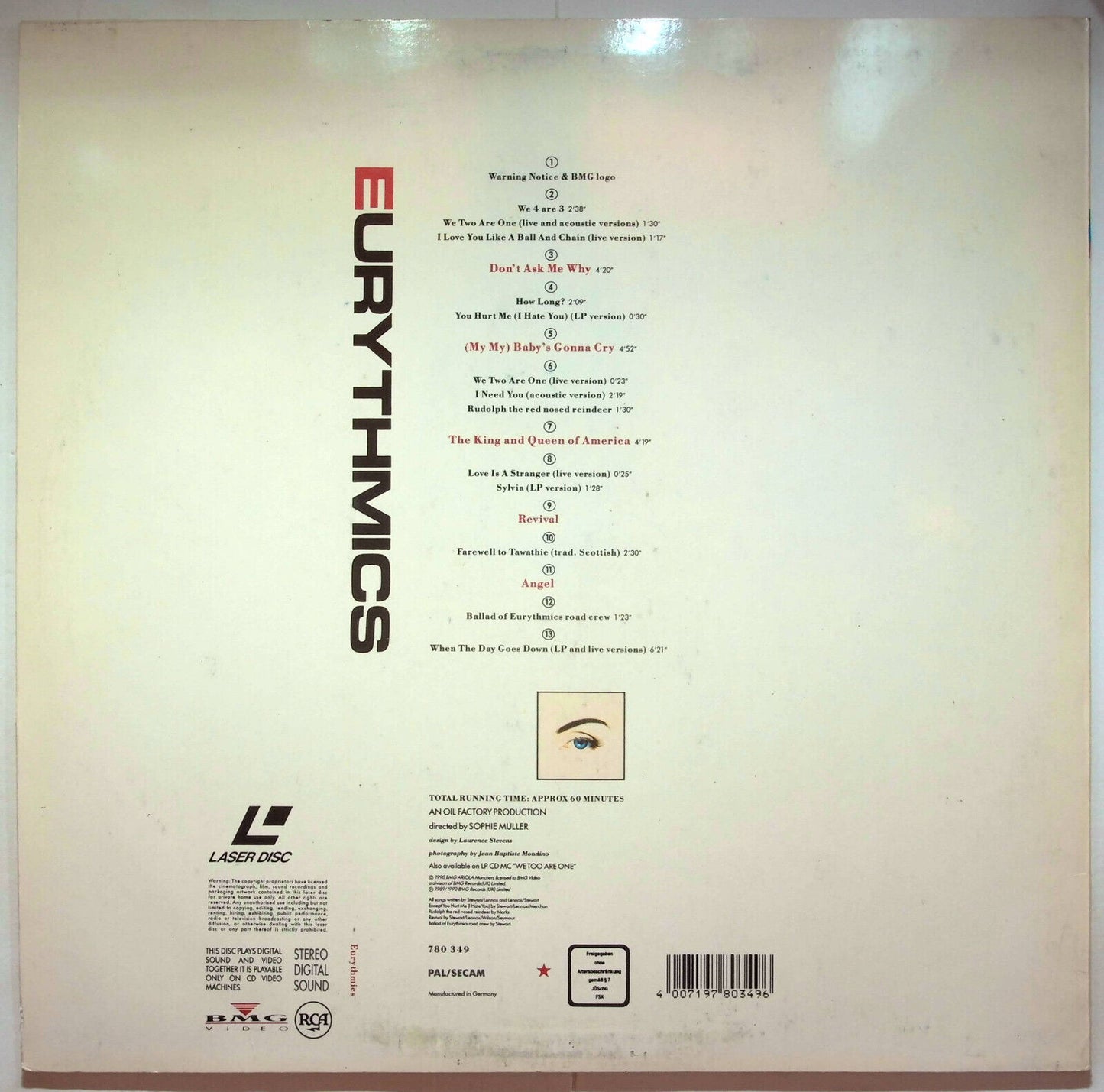 EBOND Eurythmics We Two Are One Too - Laser Disc Pal