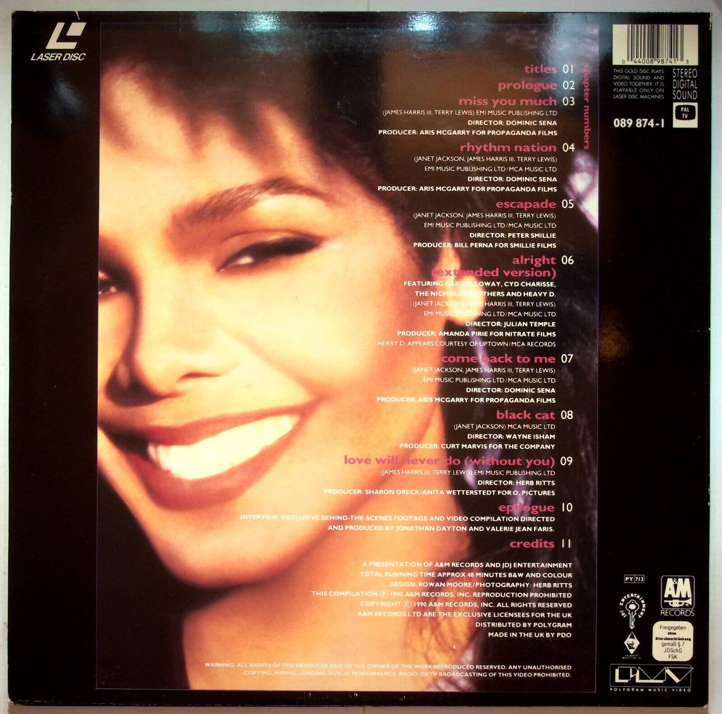 EBOND Janet Jackson The Rhythm Nation Compilation - Laser Disc Pal