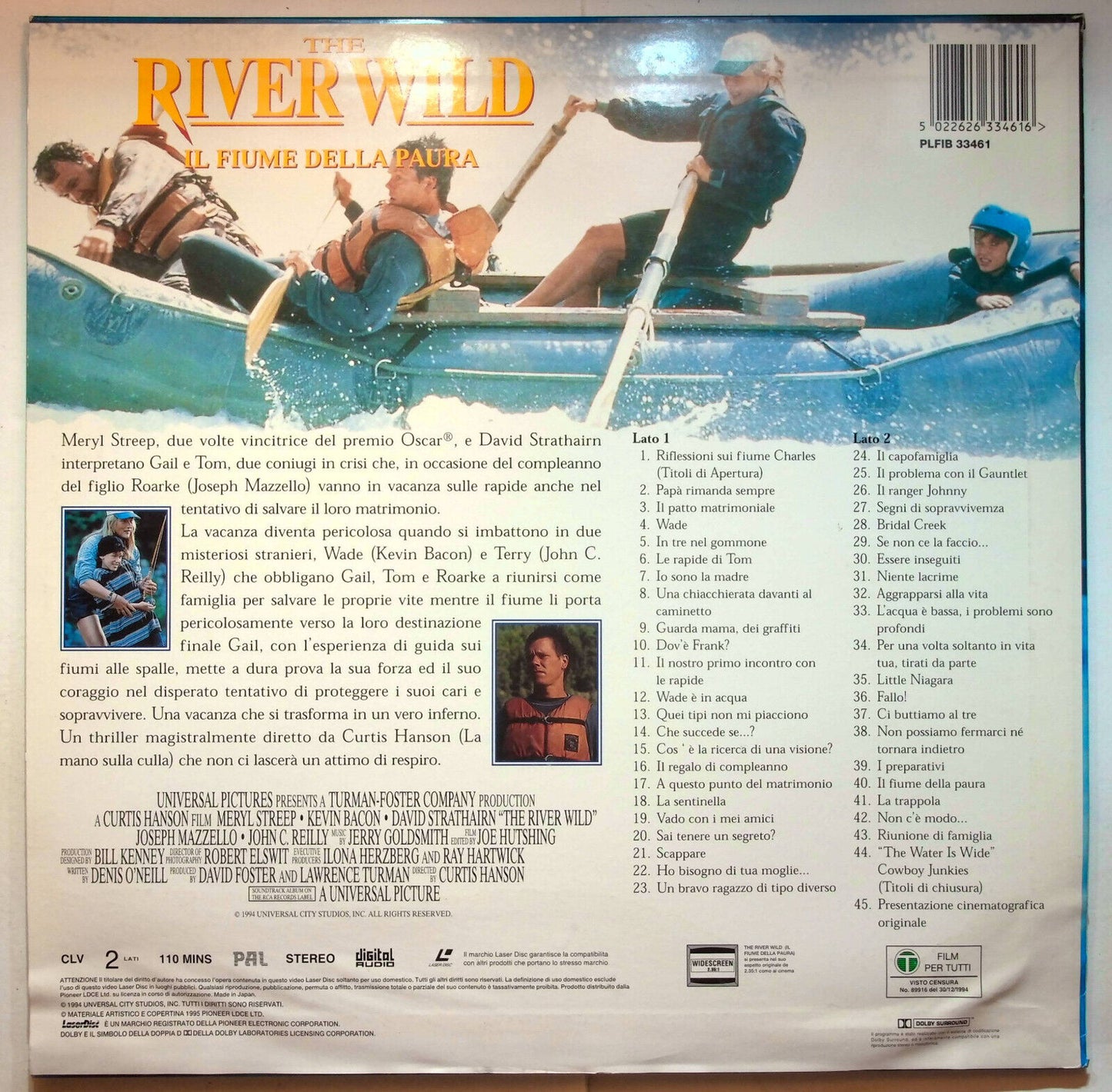 EBOND The River Wild Il Fiume Della Paura - Laser Disc Pal