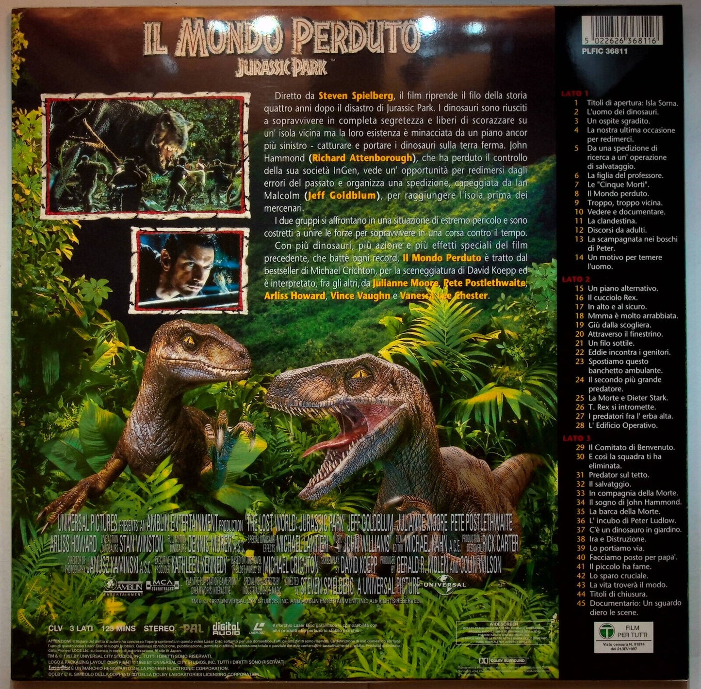 EBOND Il Mondo Perduto - Jurassic Park - Laser Disc Pal