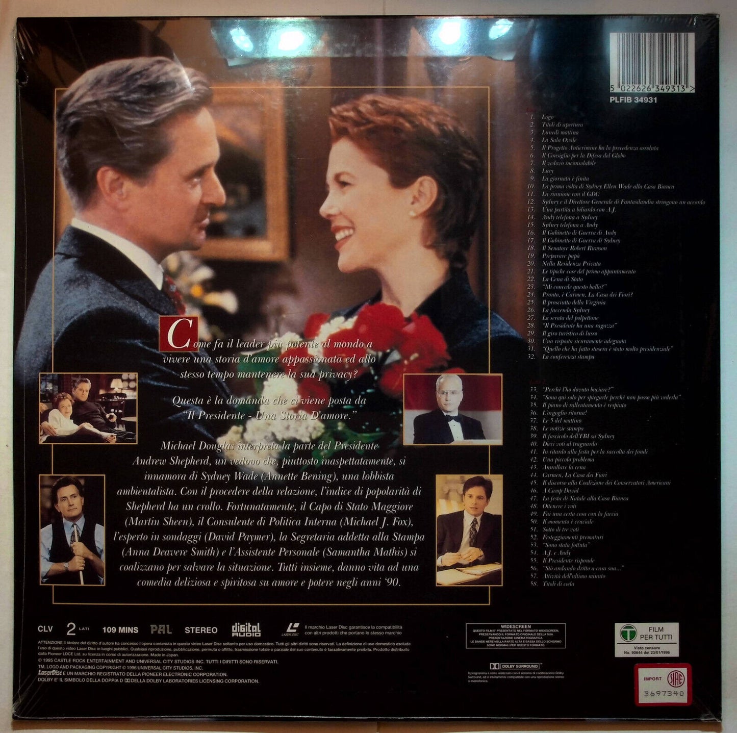 EBOND Il Presidente Una Storia D'amore - Laser Disc Pal