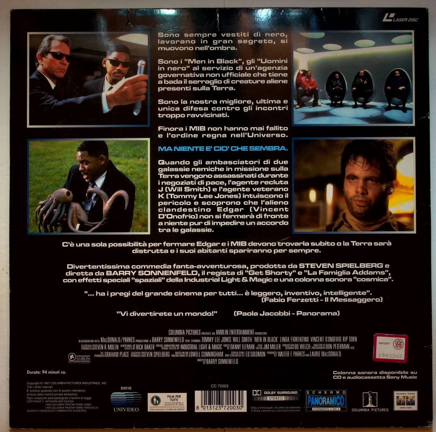 EBOND Men In Black - Laser Disc Pal