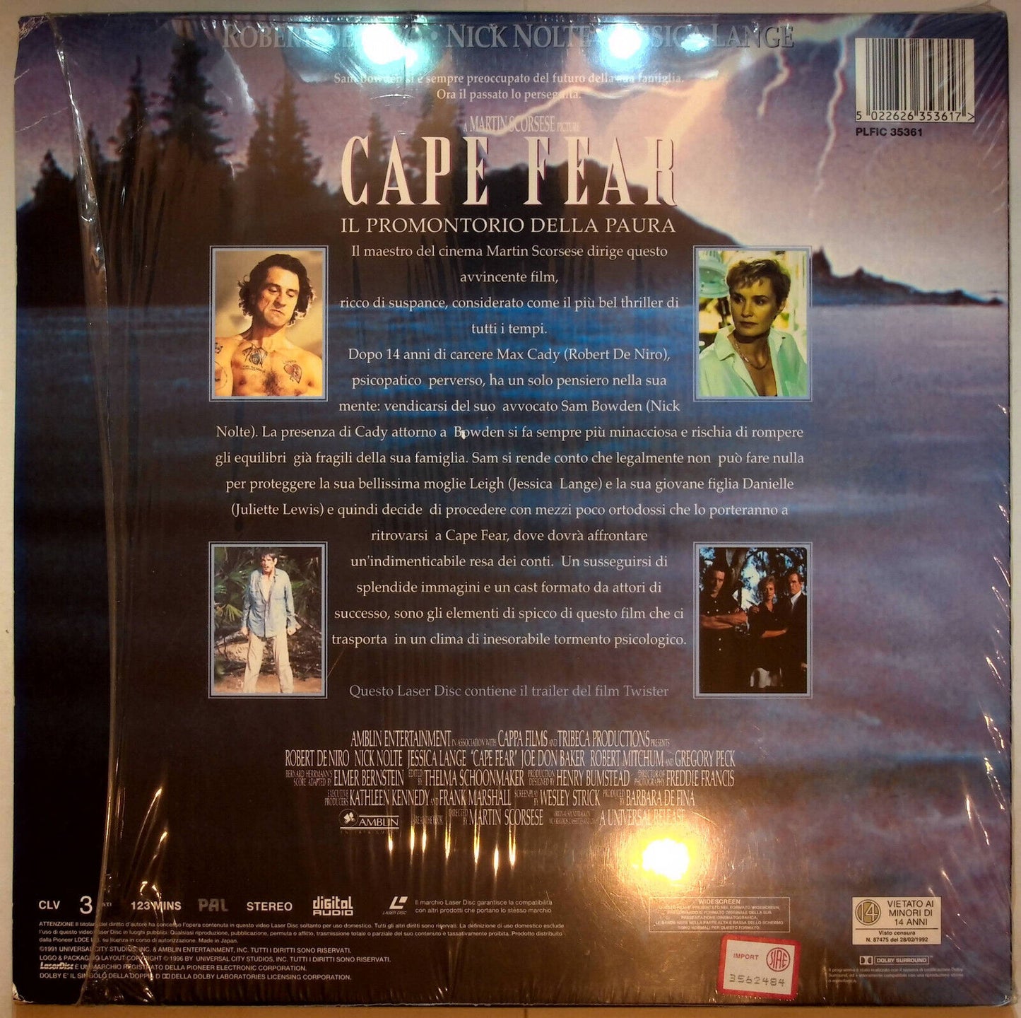 EBOND Cape Fear - Il Promontorio Della Paura - Laser Disc Pal