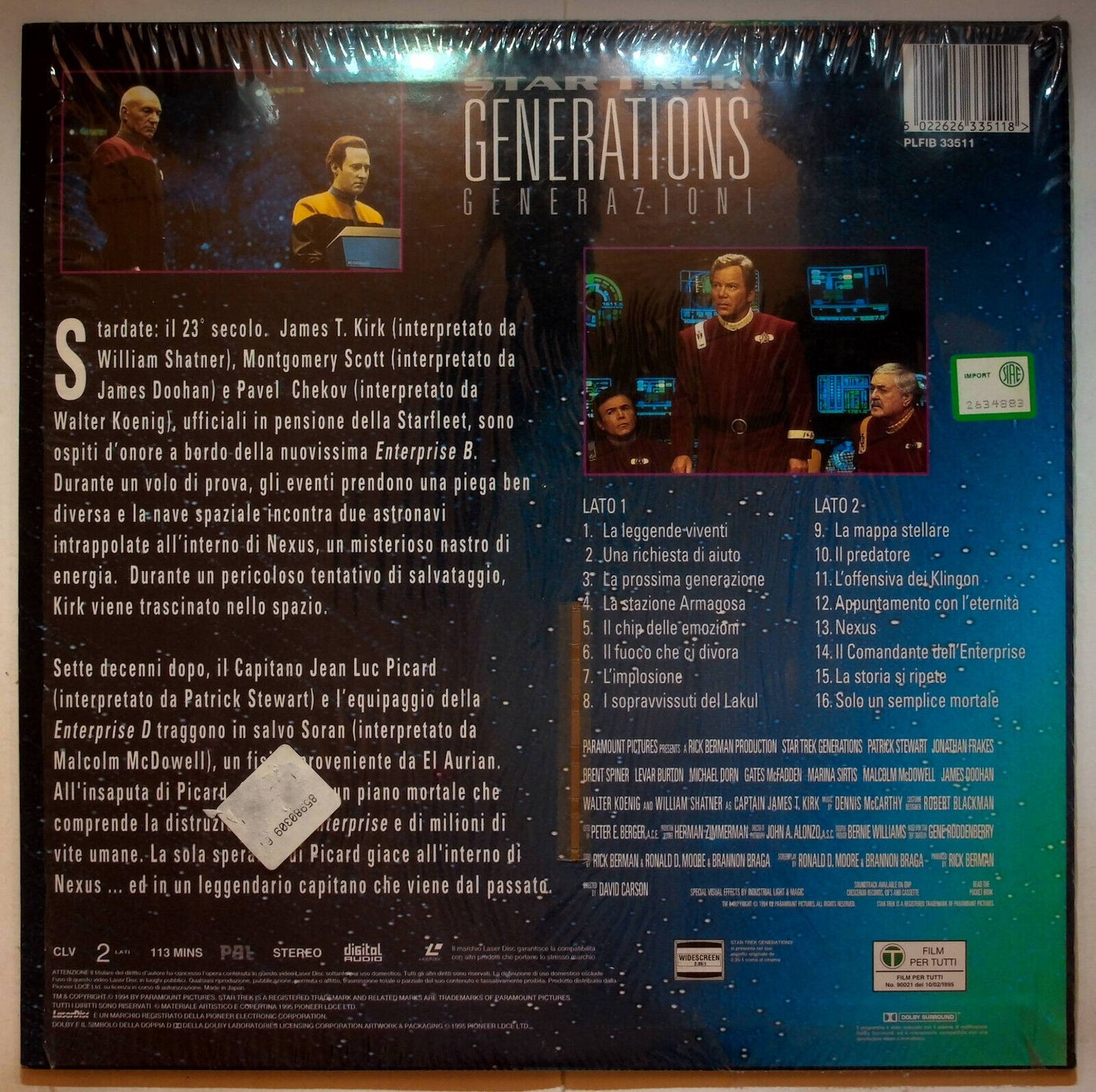 EBOND Star Trek Generations - Laser Disc Pal